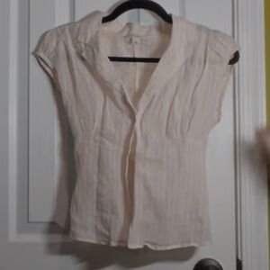 Vintage Banana Republic Pink Button Up Shirt S Y2K Preppy (Missing Button)